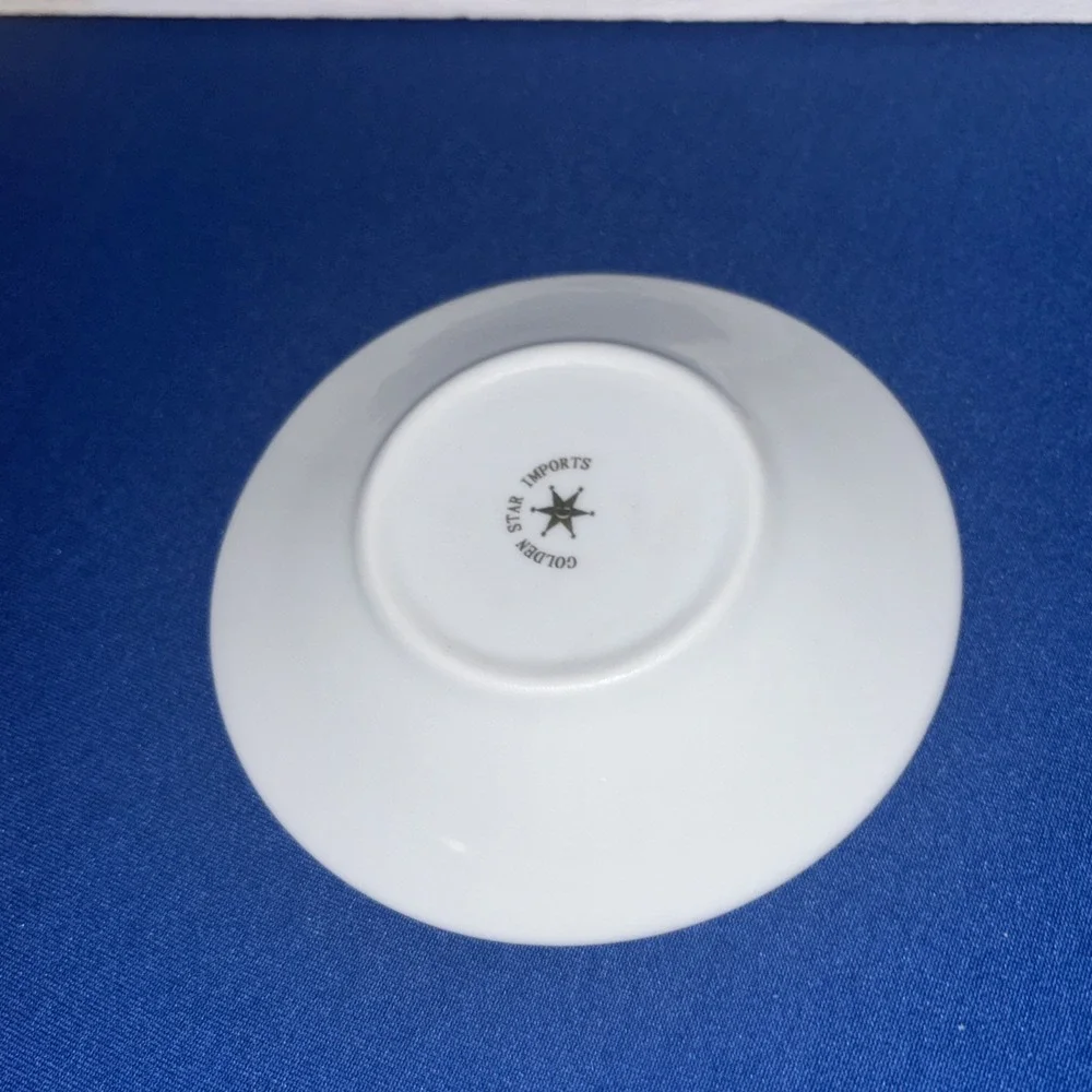 Golden Star Imports Porcelain Tea Saucer replacement plates 4 Gray/white